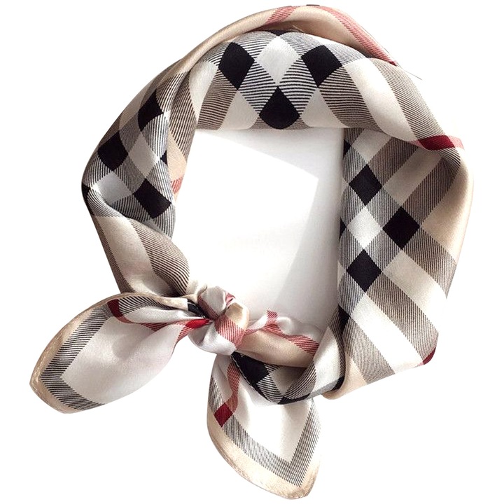 QttvbTna копринен шал многоцветен 53х53см универсален