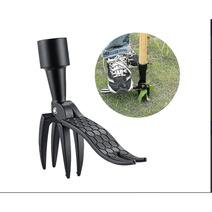 Kerti szerszám, gyökérhúzó, LEIGAO, fekete, 14,4x13,8x3cm