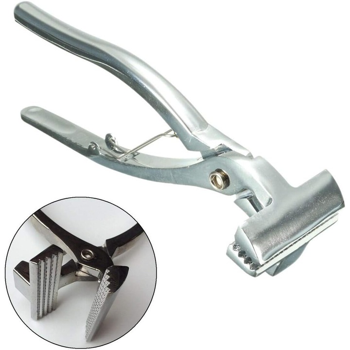 Клещи за опъване на платно, стоманени, неплъзгаща се дръжка, сребристи