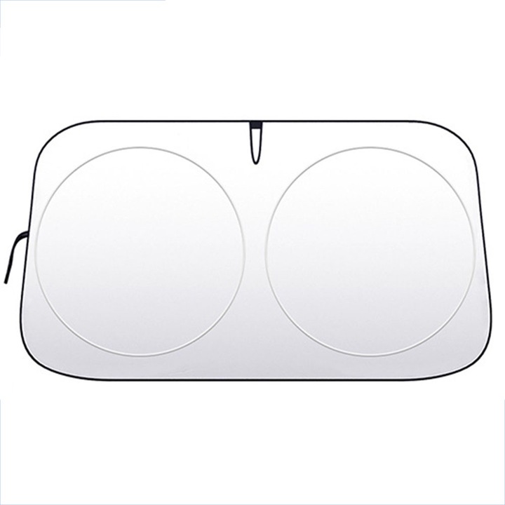 Сенник за кола, UPF50+, За UV защита и термозащита, 150x80 см, TOIITKQ, черен / сребрист