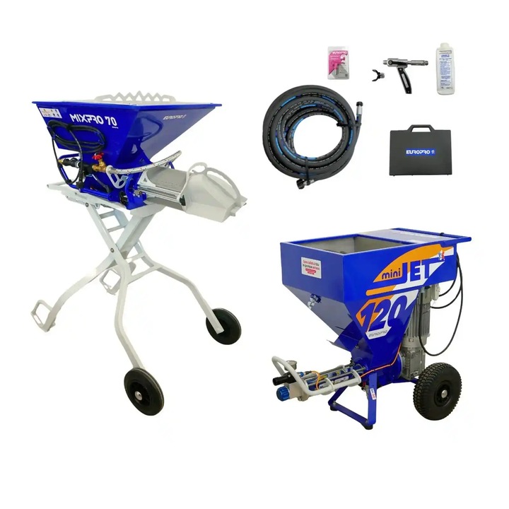 Pompa de glet, airless, Minijet 120 cu Malaxor de glet Mixpro 70 Euromair