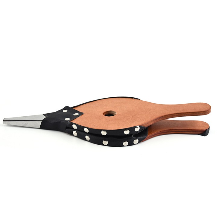 Духалка за камина, Enforose, кожена каишка, масивно дърво, кафяв/черен