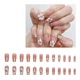 Set 24 unghii false, design Flori, lucioase, 20g, Nude