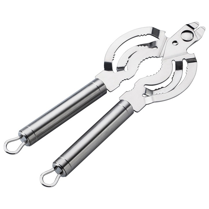 Deschizator multifunctional din inox, Enforose, design ergonomic, prindere confortabila, 20x5cm