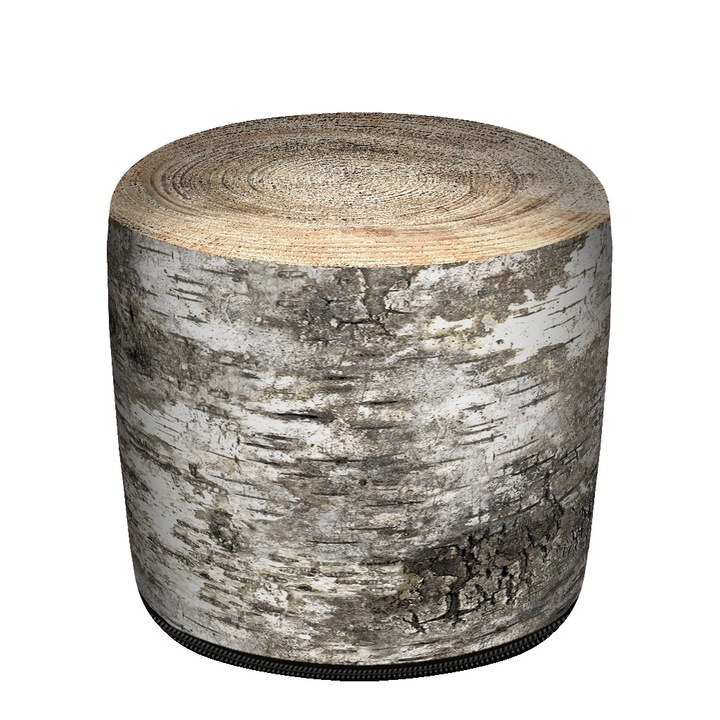 Zsámoly, Bertoni, polisztirol granulátummal töltve, levehető huzattal, nyomattal, nyír, 36x36x36 cm, szürke/fehér