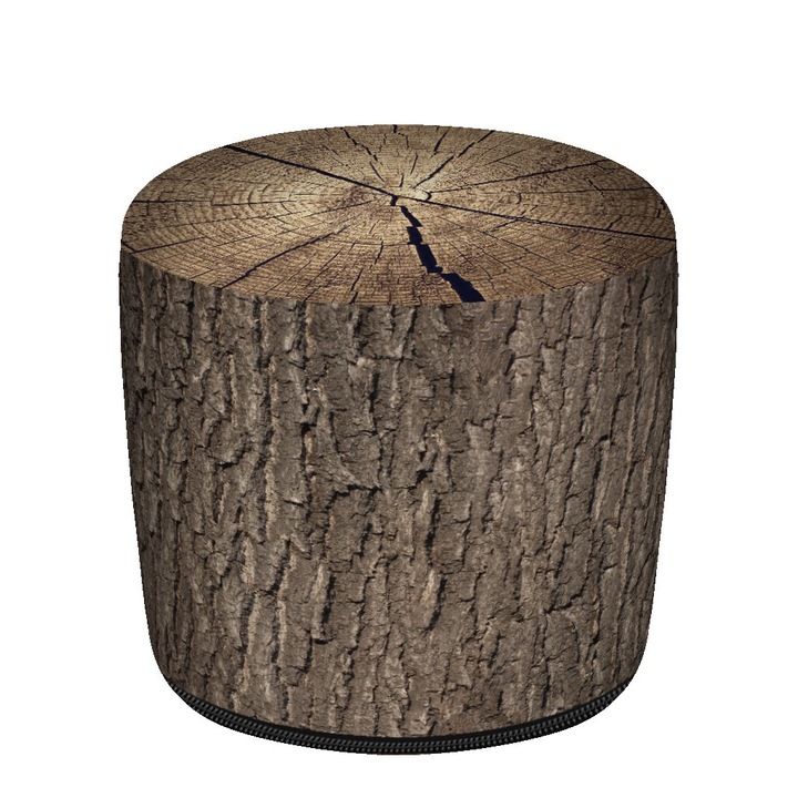 Zsámoly, Bertoni, polisztirol granulátummal töltve, levehető huzattal, nyomattal, tölgy, 36x36x36 cm, barna