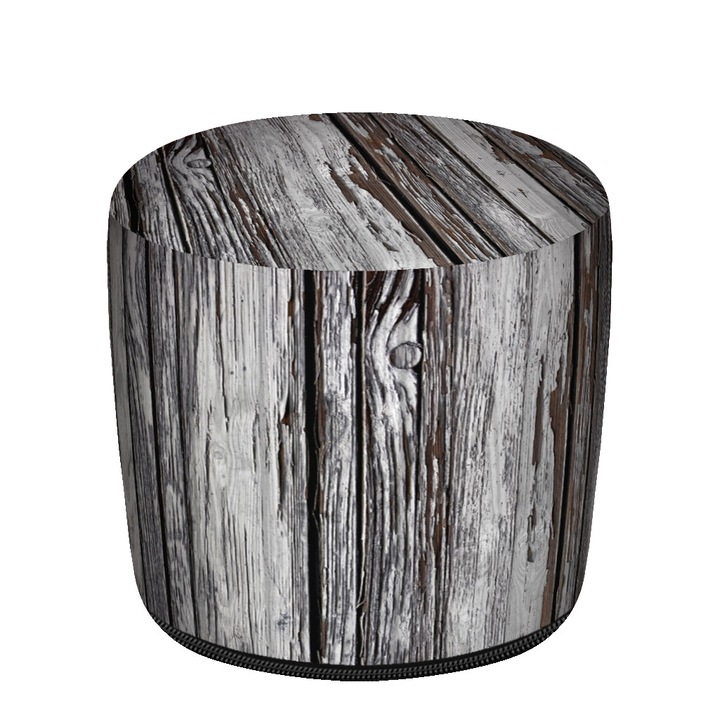 Zsámoly, Bertoni, polisztirol granulátummal töltve, levehető huzattal, nyomattal, Fiord 36x36x36 cm, szürke/fehér