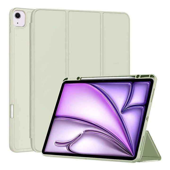 Husa Protectie pentru iPad Air 13 2024, Q38, TPU, Matcha Lucky Green