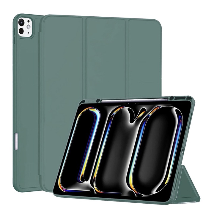 Husa Protectie pentru iPad Pro 13 2024, Q37, TPU, Lucky Green