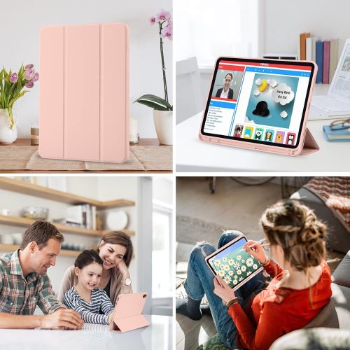 Husa Smart Cover compatibila cu Ipad Air 11 2025/2026, M3/M4, inchidere magnetica, Rebound Pencil, Roz Pal, TELGORBCS