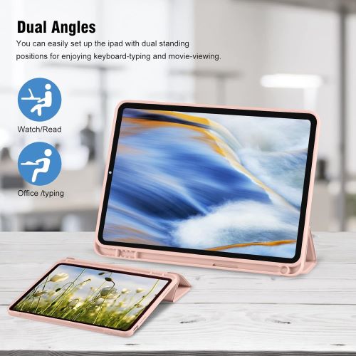 Husa Smart Cover compatibila cu Ipad Air 11 2025/2026, M3/M4, inchidere magnetica, Rebound Pencil, Roz Pal, TELGORBCS