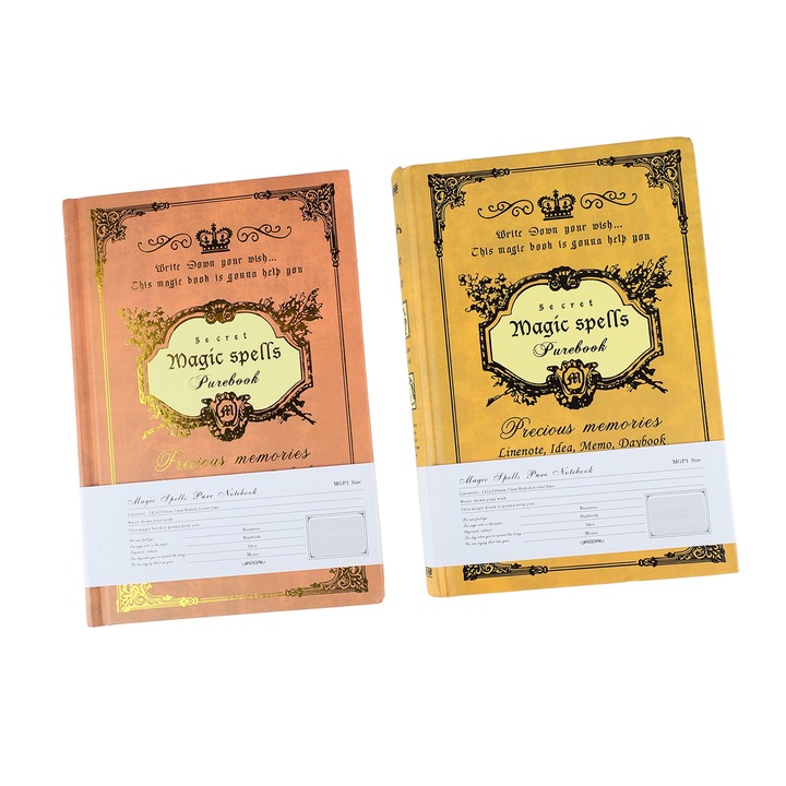 2 db A5-ös retro stílusú jegyzetfüzet szett, vonalas papír, vastag, finom textúra