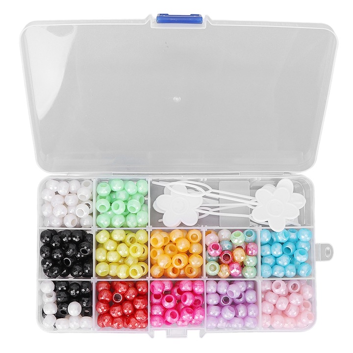Set 365 margele impletituri par, plastic/rasina, multicolor, pentru petreceri si nunti