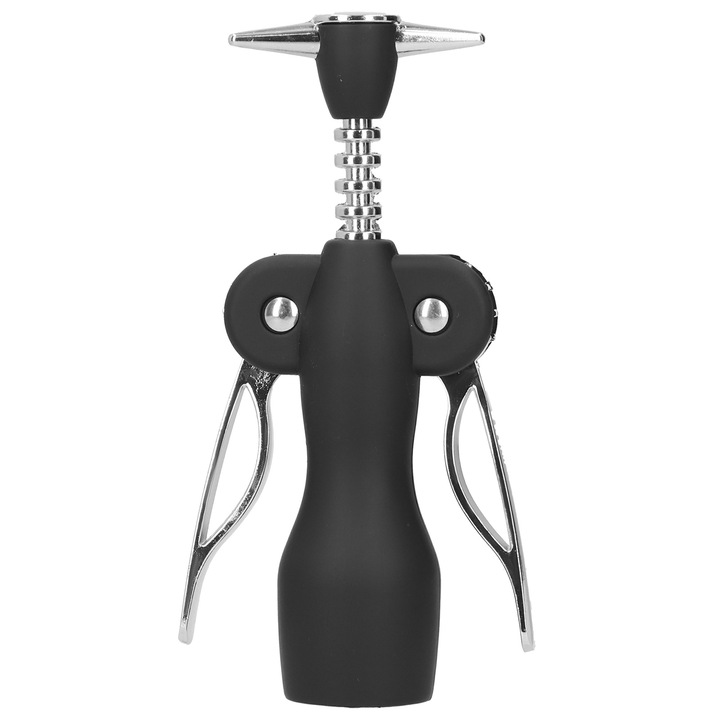 Отварачка за бутилки от цинкова сплав, домакинска, за вино, за бира, тирбушон, за отстраняване на тапи, кухненски инструмент, за ресторант, черен