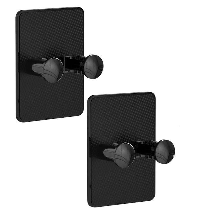 Set 2 suporturi reglabile, perete pentru aparate de ras, Negru