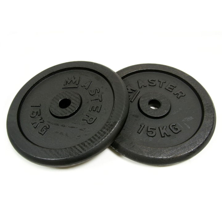Set haltere Master, 2x15kg, negru, 325mm