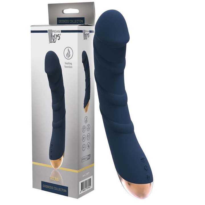 Вибратор Dream Toys, Стимулация на G-точката, Функция нагряване, Силикон, ABS, 12 вибрации, 21x3.9cm, Водоустойчив