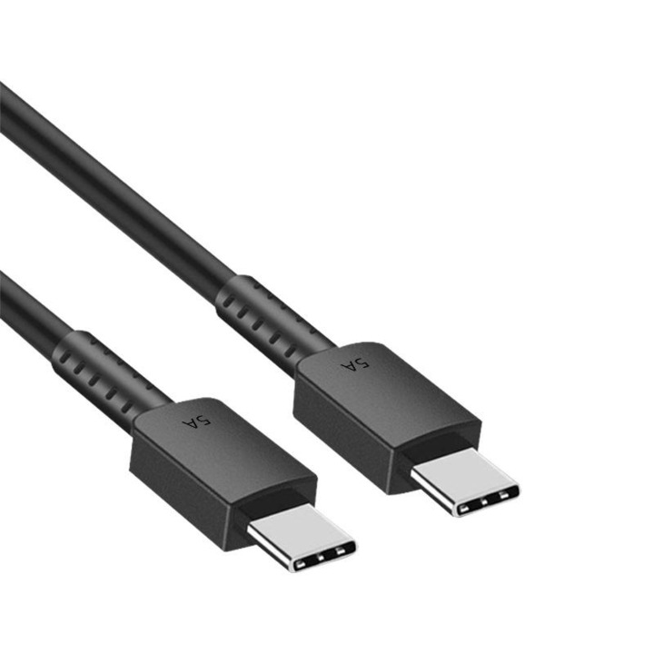 Cablu Incarcare Premium SuperCharge 5A USB-C USB-C pentru Samsung 1 Metru Negru Bulk Packing