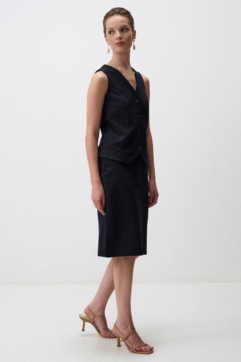 JIMMY KEY, Fusta slim fit cu dungi, Negru, S