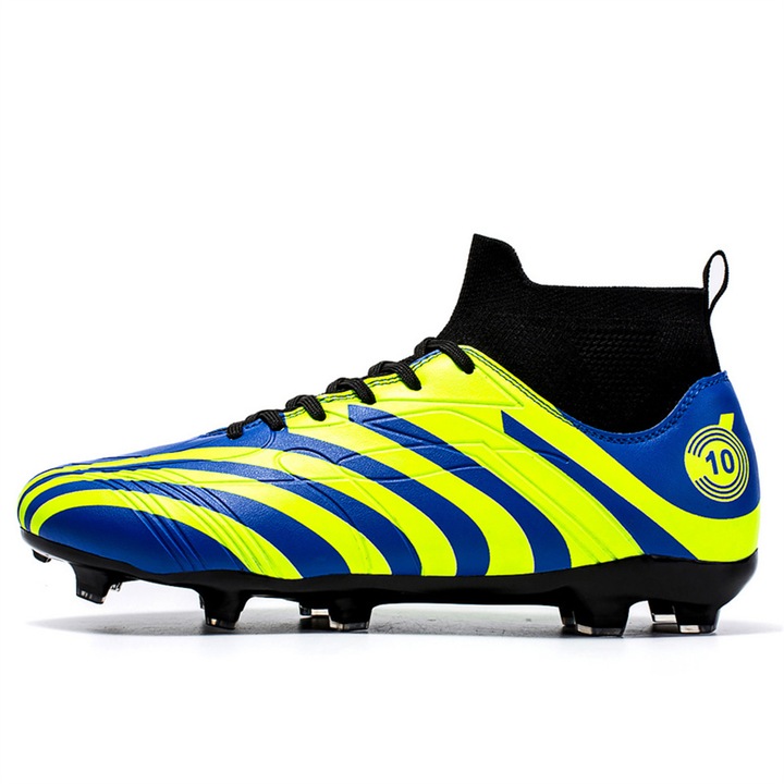 Синьо-зелени футболни обувки против хлъзгане и устойчиви на износване за професионални тренировки за мъже, Зелен/Син
