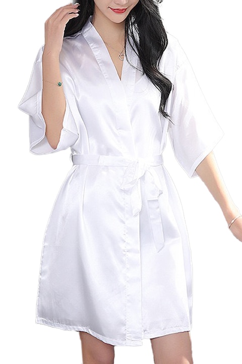 Halat din satin fin pentru mireasa, inscriptionat ' Bride ' SUSU-009alb 106986, Alb