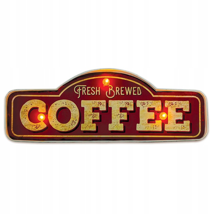 Lampa decorativa RETRO LED, Semnul "Fresh Brewed Coffee", Forever Light