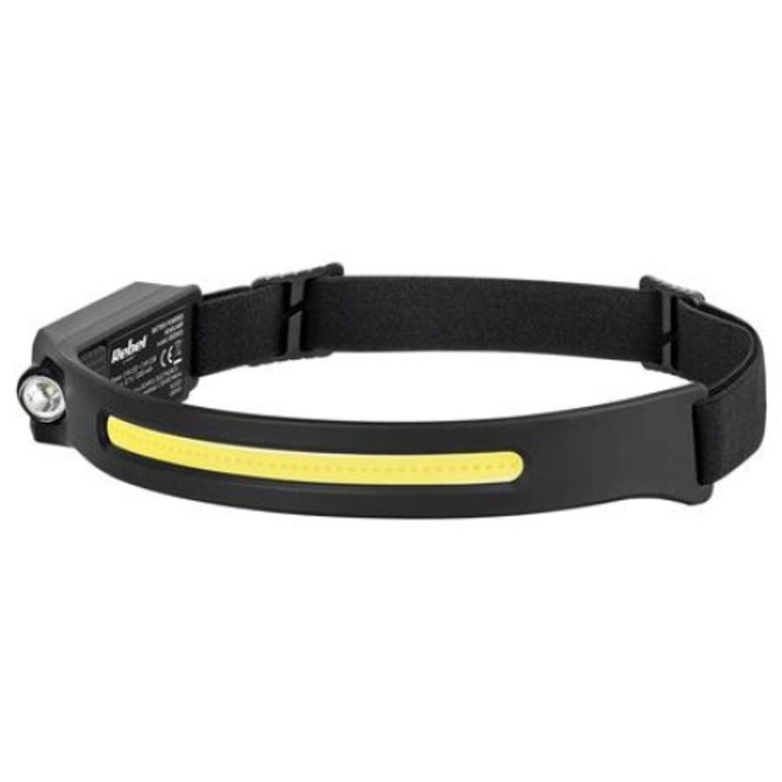 Фенер със сензор за движение REBEL URZ0935-2, 3W LED + 5W LED COB, IPX4, автономност до 8 часа Черен