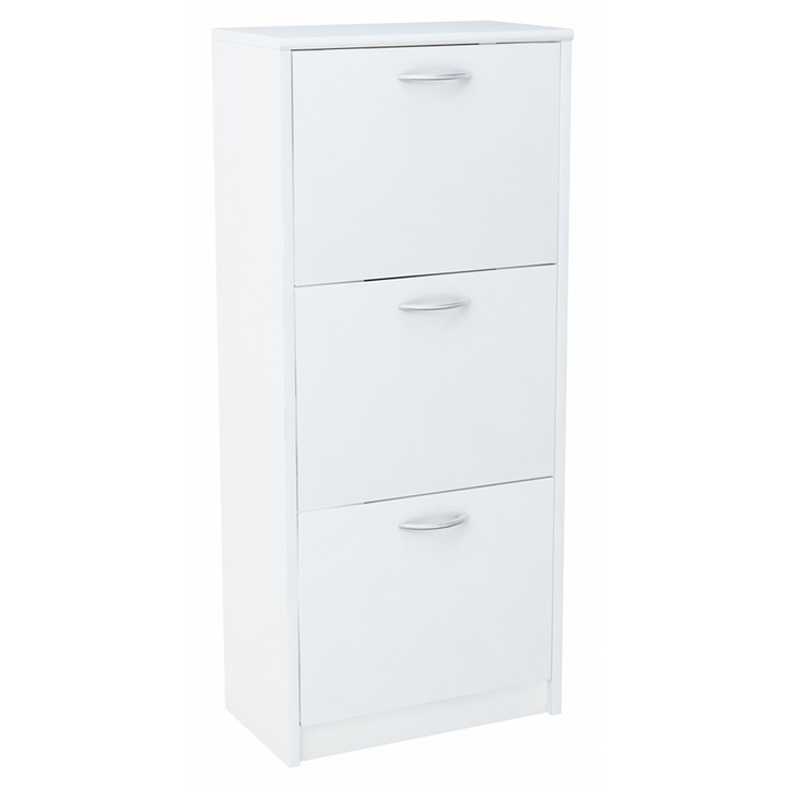 Pantofar, Meble Bestseller, BUTY3SBIALY, 50x28x116 cm, 3 Compartimente, PAL, Alb