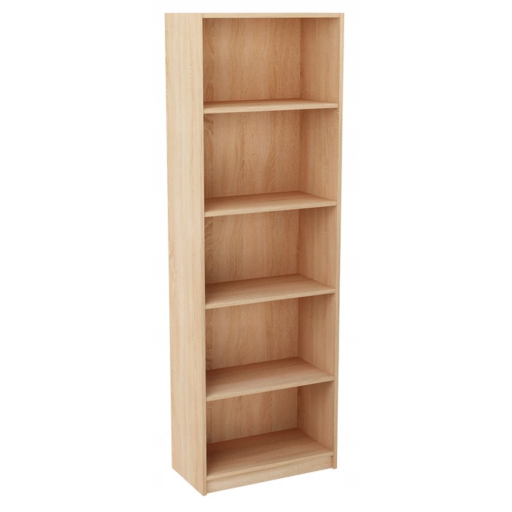 Biblioteca, Meble Bestseller, R003SONOMA, 176 x 30 x 58 cm, Pentru Birou, Mat, Cu 4 Rafturi, PAL, Stejar sonoma