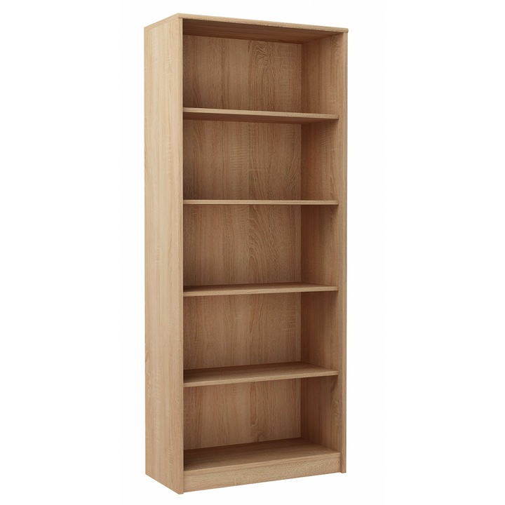 Biblioteca, Meble Bestseller, R006SONOMA, 180 x 35 x 74 cm, Pentru Birou, Mat, Cu 4 Rafturi, PAL, Stejar sonoma