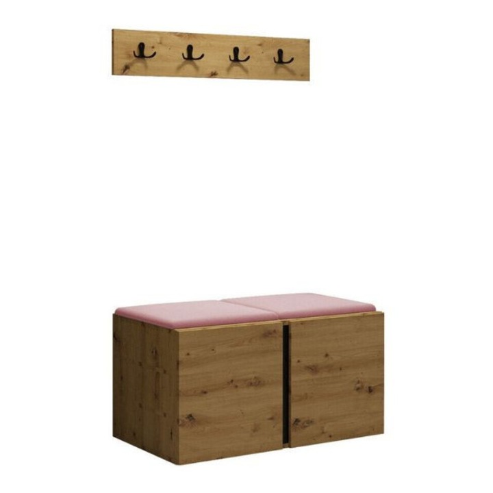 Cuier Hol Luca 15, Artisan cu tapiterie Roz, 46 x 84 cm