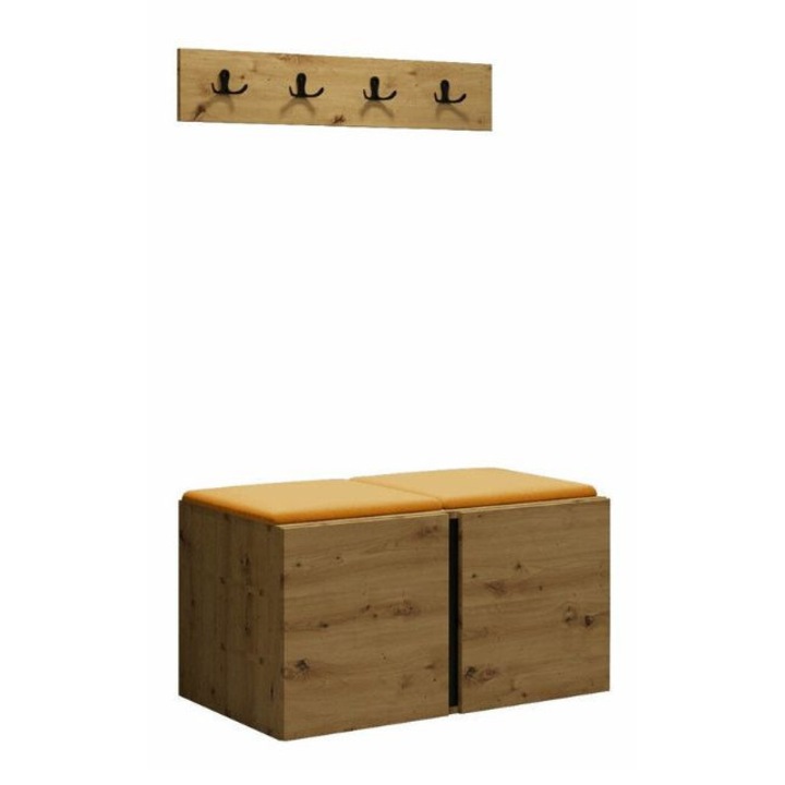 Cuier Hol Luca 15, Artisan cu tapiterie Portocaliu, 46 x 84 cm