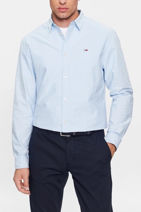 Férfi ing, Tommy Jeans, Classic Fit, pamut, világoskék, Világoskék