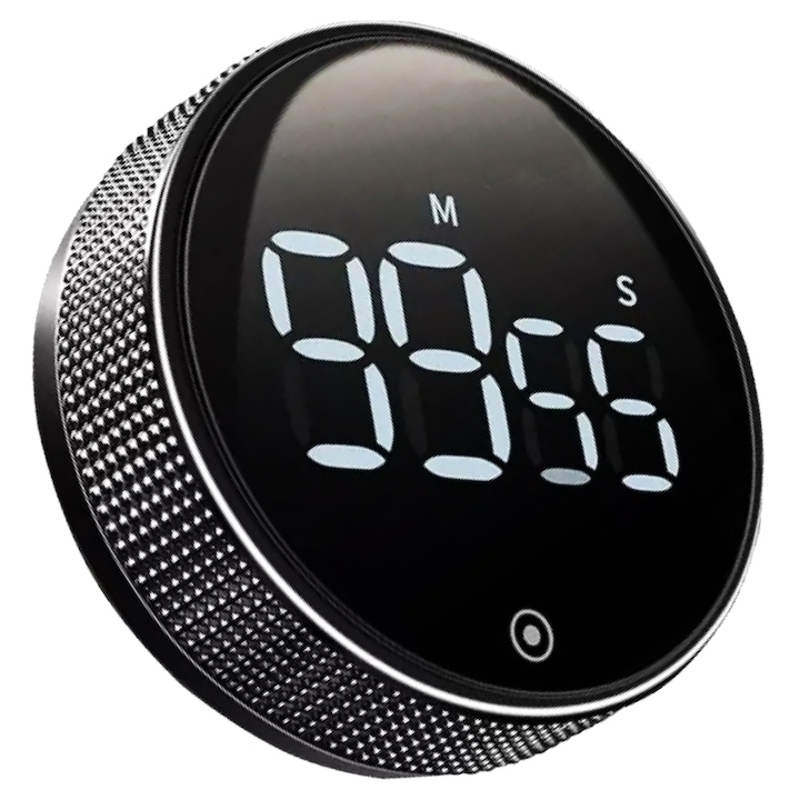 IdealSTORE digitális stopper, erős mágnes, univerzális használat, hangerőszabályzó, LCD kijelző, elemes, működési tartomány 0-99 perc, fekete szín