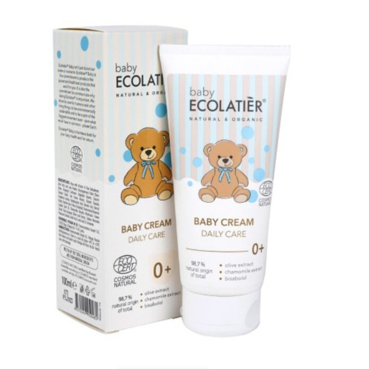Бебешки крем Ecolatier, Ежедневна грижа, 0+, 100 мл
