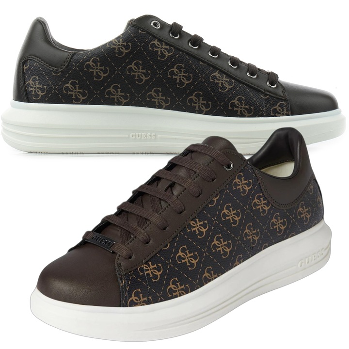 Мъжки обувки Guess екологична кожа естествен косъм черно кафяво бежово, Черен/Кафяв/Бежов