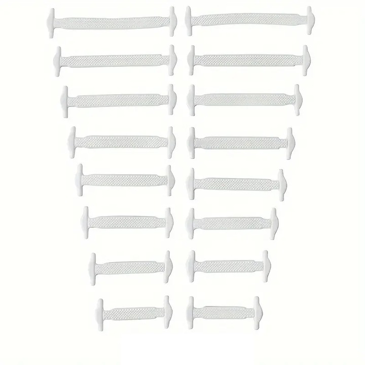 Set Sireturi din Silicon, 16buc in set, Albe, Elastice