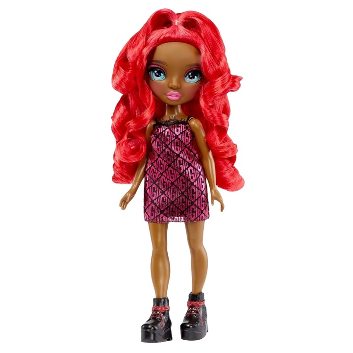 Baba, Rainbow High, Daria Roselyn, Teljesen csuklós, Ruha, Cipők, 28 cm, Piros, Fekete