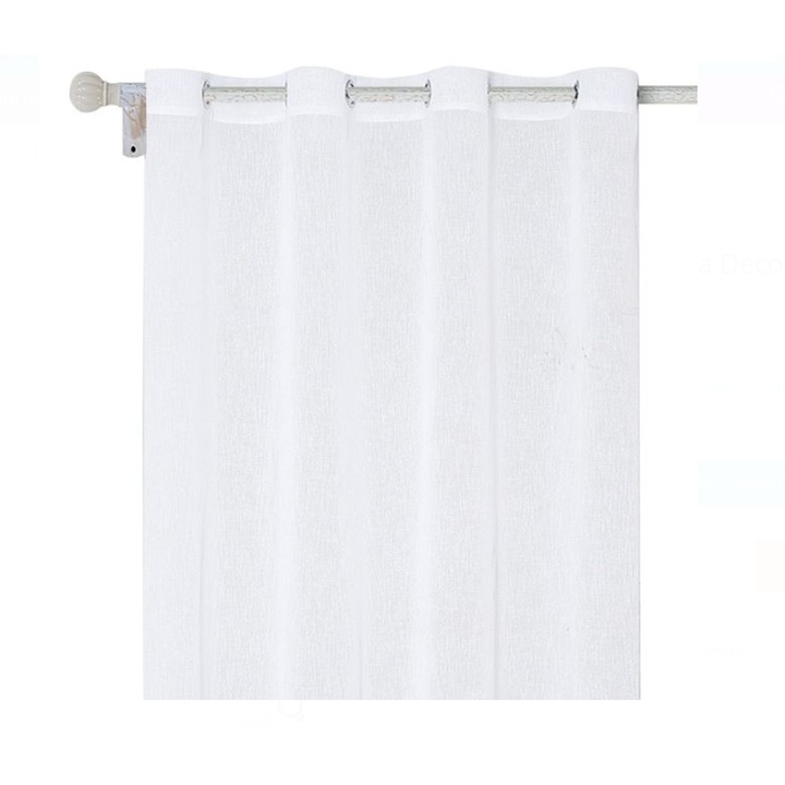 Dekoratív ablakfüggöny fehér fátyolgyűrűkkel 140x140cm