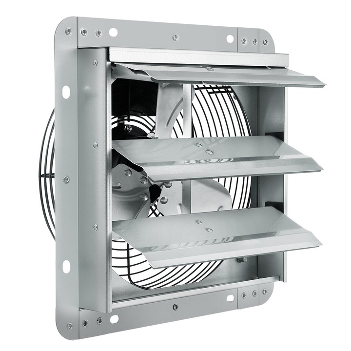 Ventilator evacuare pentru spatii comerciale, sere, depozite, Metal, 27 W, 1250 m³/h, diametru 254 mm