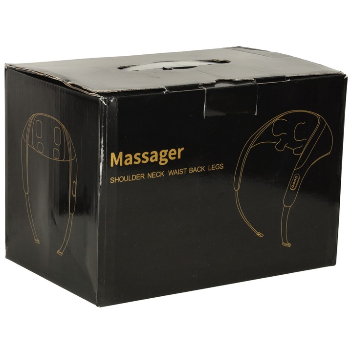 Aparat de masaj Luka, eco piele si poliester, 3 moduri, gri, 23x13x50cm