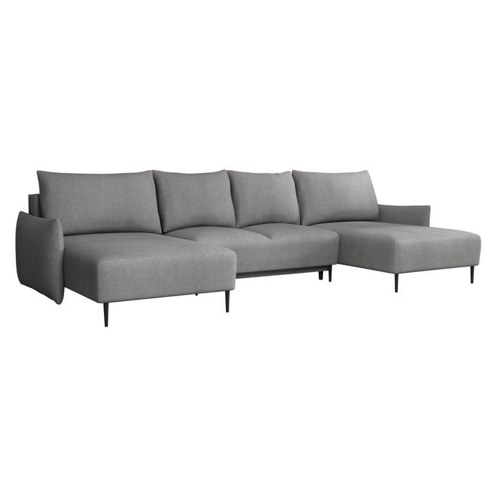 Coltar Waluri U, MIRJAN24, gri platinat, 160x240x88 cm