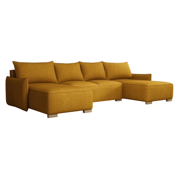 Coltar Gyrfit U, MIRJAN24, galben, 155x328x87 cm