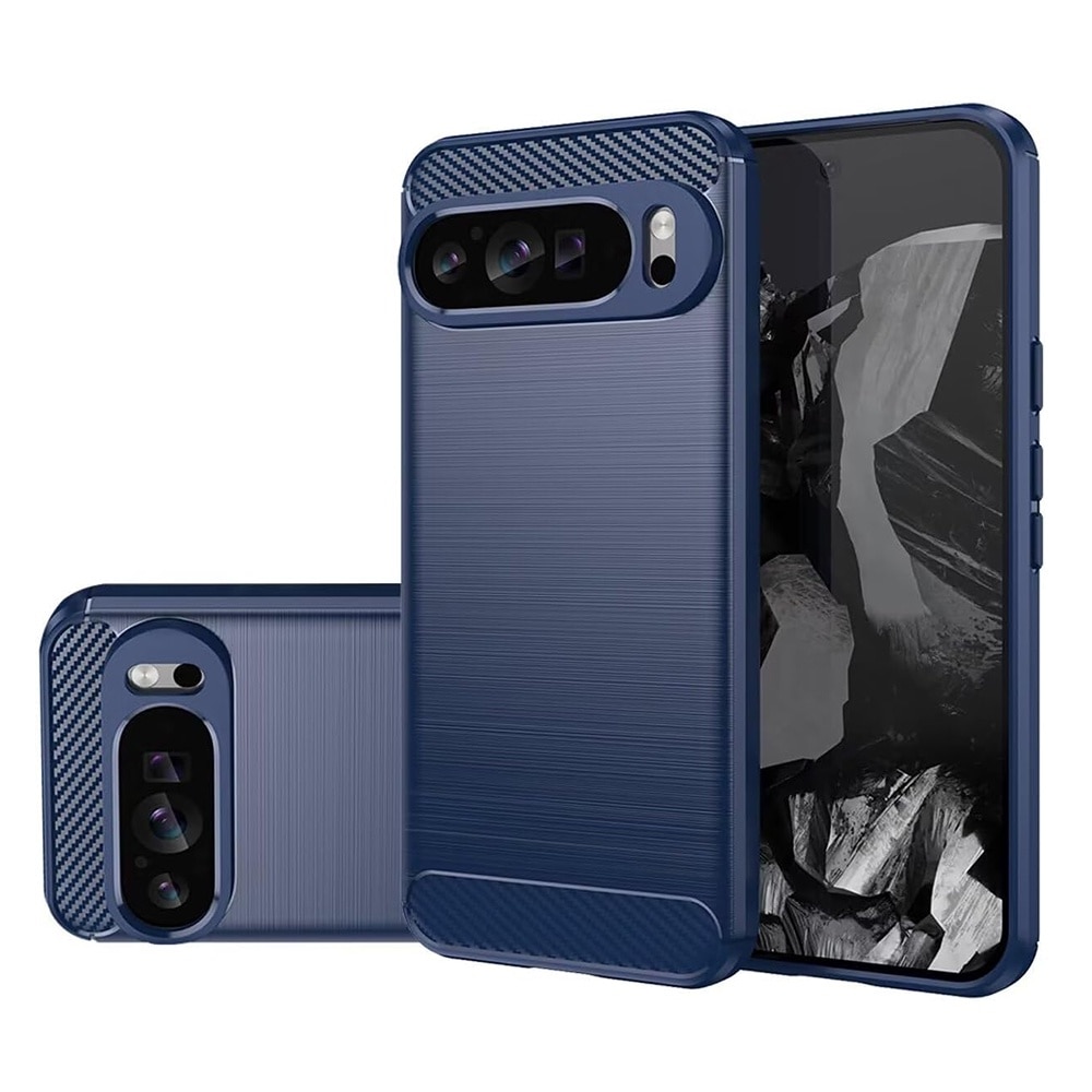Husa pentru Google Pixel 9 Pro XL Daden Carbon Flexibila Antisoc, Hybrid Antisoc, Albastru