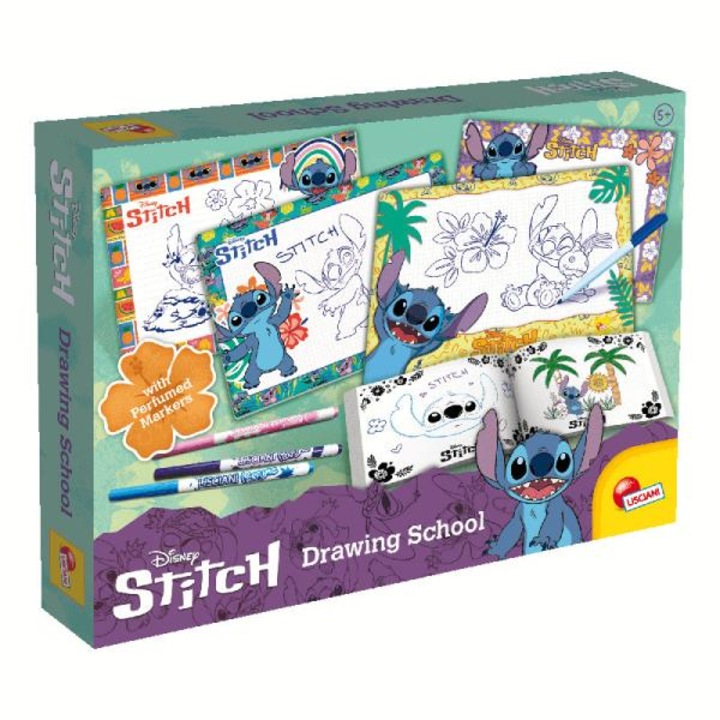 Rajzkészlet "Stitch rajziskola", Lisciani, 4 lap, kifestőkönyv, +5 év