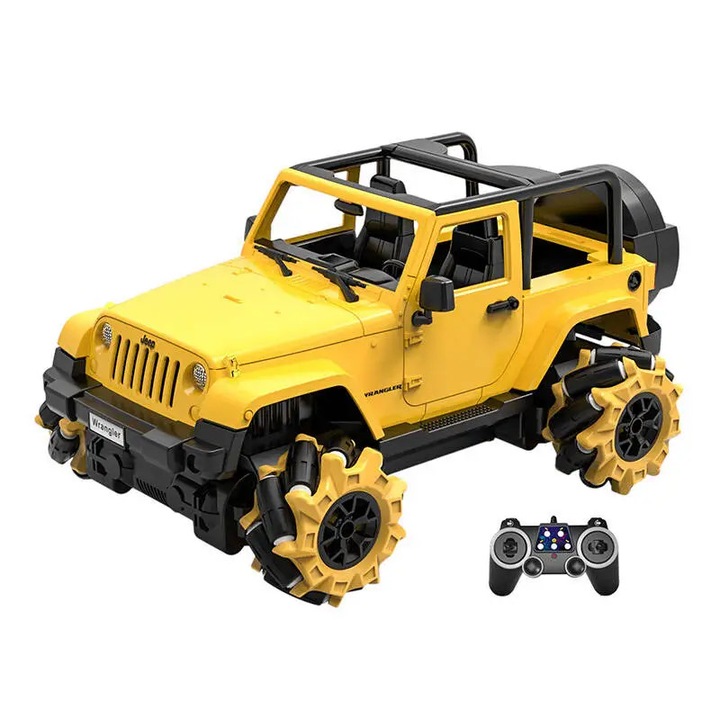 Masinuta RC Double Eagle Jeep Drift, 1:16, Galben, 27.5x17x13cm