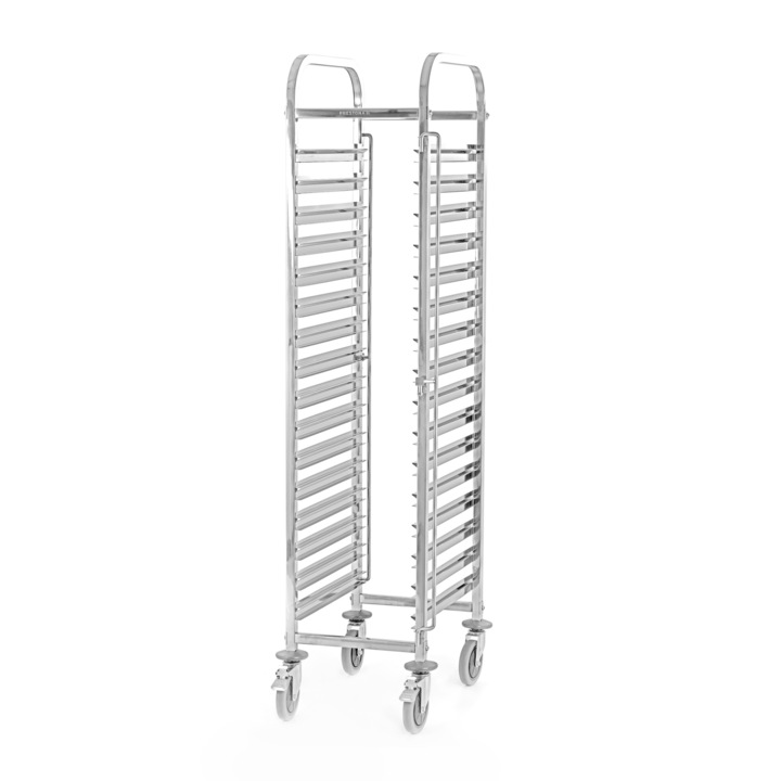 Carucior transport, PRESTONA, pentru 16 tavi GN 1/1, inox, 4 roti pivotante, 380x550x1735 mm