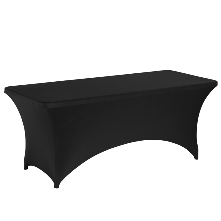 Huzat catering asztalra TECHNICA, spandex, fekete, 1830x760x740 mm