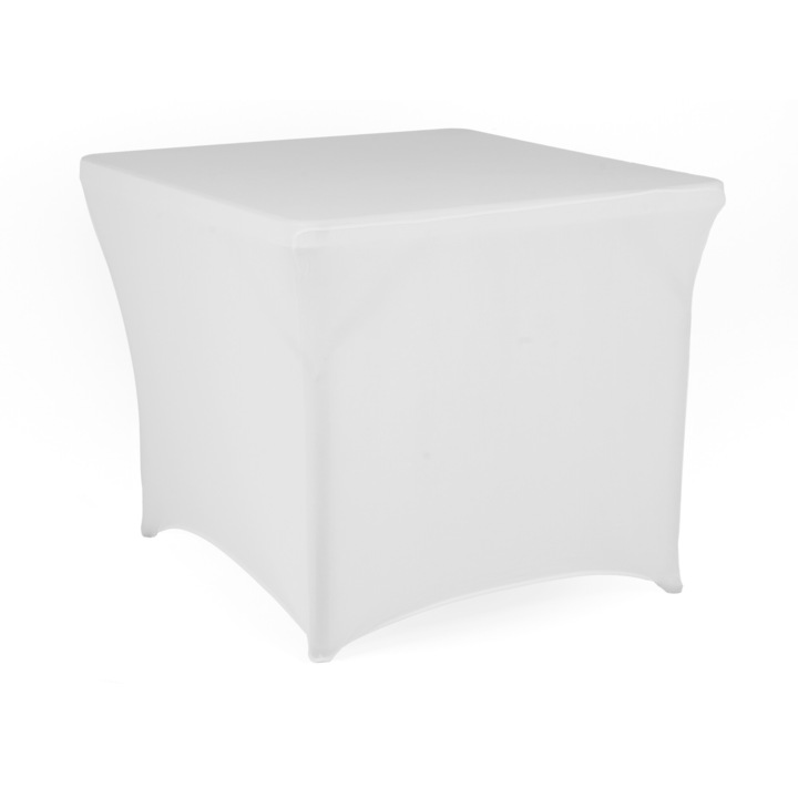 Catering asztal szoknya TECHNICA, spandex, fehér, 860x860x740 mm