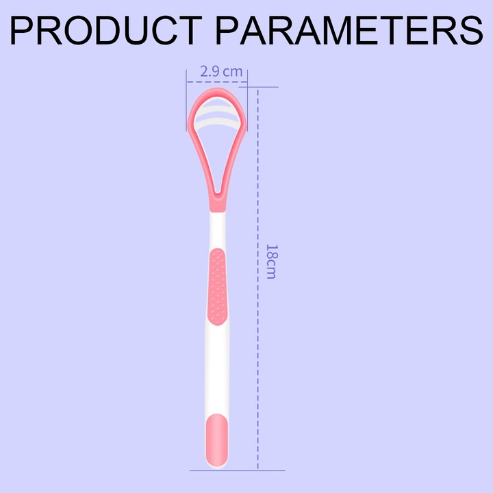 Set de 5 perii pentru limba din otel inoxidabil, design ergonomic, fara BPA, pentru igiena orala